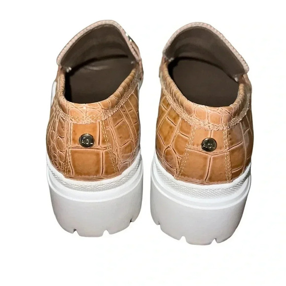 AGL Oriettta Bit Croc-Embossed Leather Platform Loafer in Caramel Size 36 - Picture 3 of 9